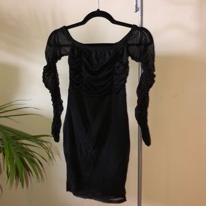 Black off the shoulder bodycon